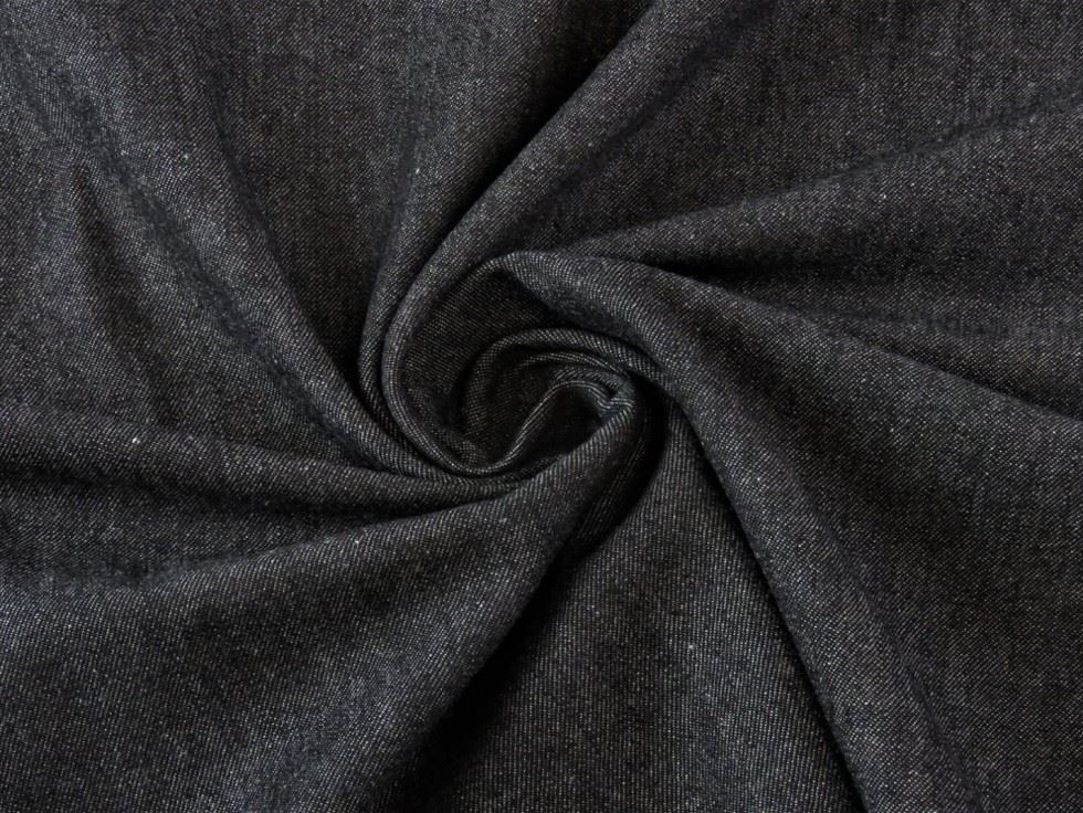 Minerva Core Range Black 270gsm Washed Cotton Denim Bag Making Fabric, 150cm / 59" Wide - per metre