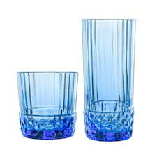 Bormioli Rocco 12 Piece America '20s Large Glassware Set - Sapphire Blue Blue