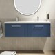 image 2 of Retro 2 Drawer Wall Hung Vanity Unit with Double Polymarble Basin - 1200mm - Satin Blue - Balterley Blue