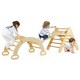 image 4 of COSTWAY 3-in-1 Triangle Wooden Toddler Climber Ramp Arch