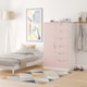 image 2 of Holborn 5 Drawer 1 Door Childrens Wardrobe in Kobe Pink & White (Ready Assembled) | Pink | Kobe Pink & White