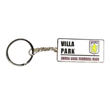 Aston Villa FC Street Sign Keyring | Silver | Silver/White | 1