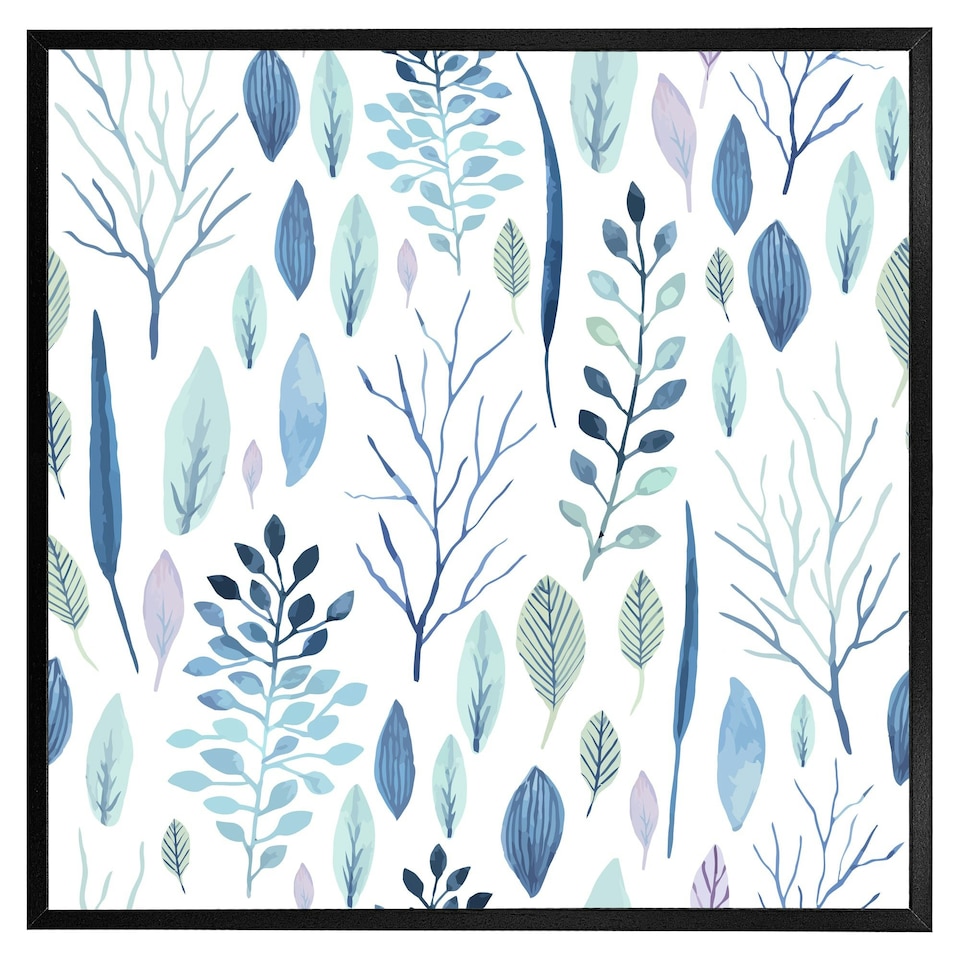 image 1 of Winter branches & leaves (Picture Frame) White | XL