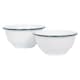 image 1 of Argon Tableware 2pc White Enamel Mixing Bowl Set - Green