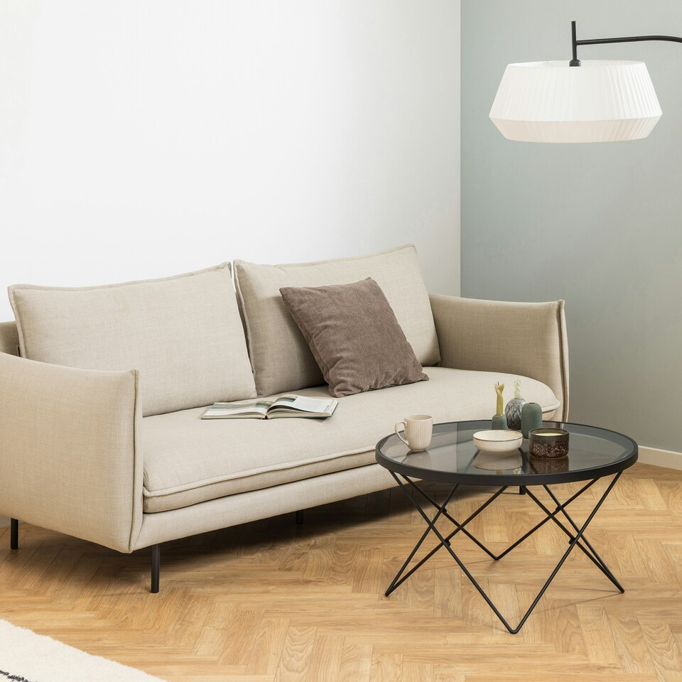 image 1 of Cuxton Black Coffee Table, with Smoked Glass Top