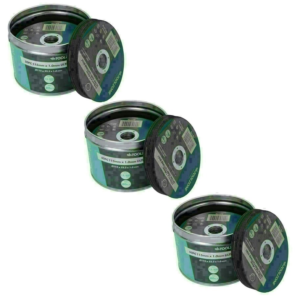 image 1 of Ultra Thin Cutting Discs 115mm (4.5in) x 1.0mm for Stainless Steel Metal 150pc
