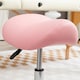 image 9 of HOMCOM Saddle Stool, PU Leather Adjustable Rolling Salon Chair with Steel Frame for Massage, Spa, Beauty and Tattoo, Pink | Pink | 1