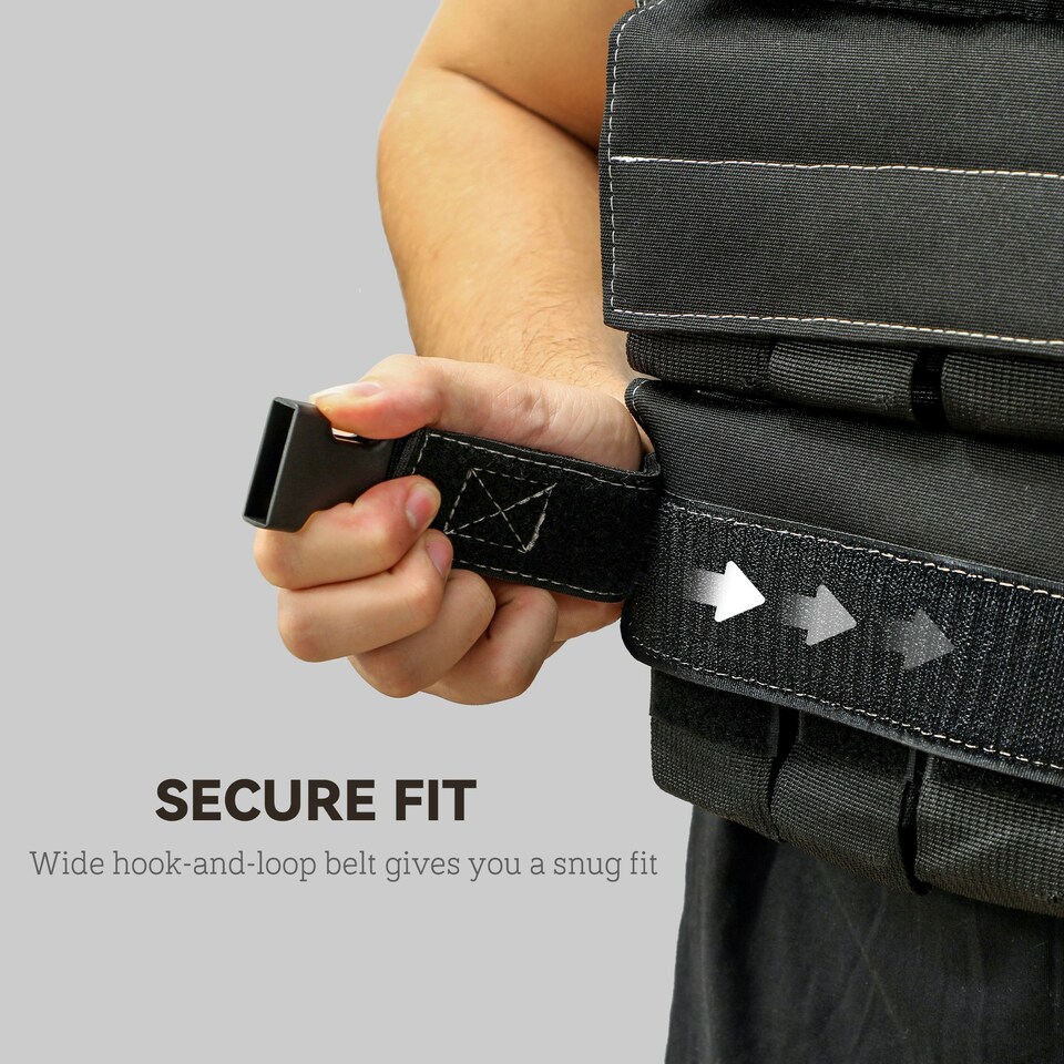 image 1 of 30KG Adjustable Weighted Vest with 30 Metal Weights, Running Weight Vest