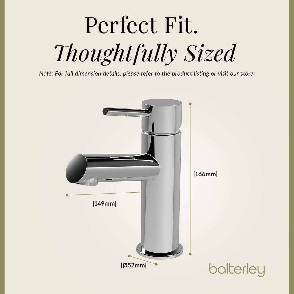 image 1 of Balterley Nova Mono Basin Mixer with Push Button Waste, 1-Handle Deck Mounted Tap | Silver | Chrome | 1