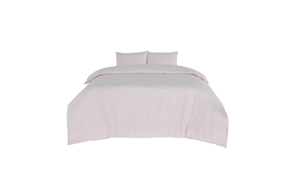 image 1 of Martex Studio Edition Pink Pinstripe Duvet Cover Set - King