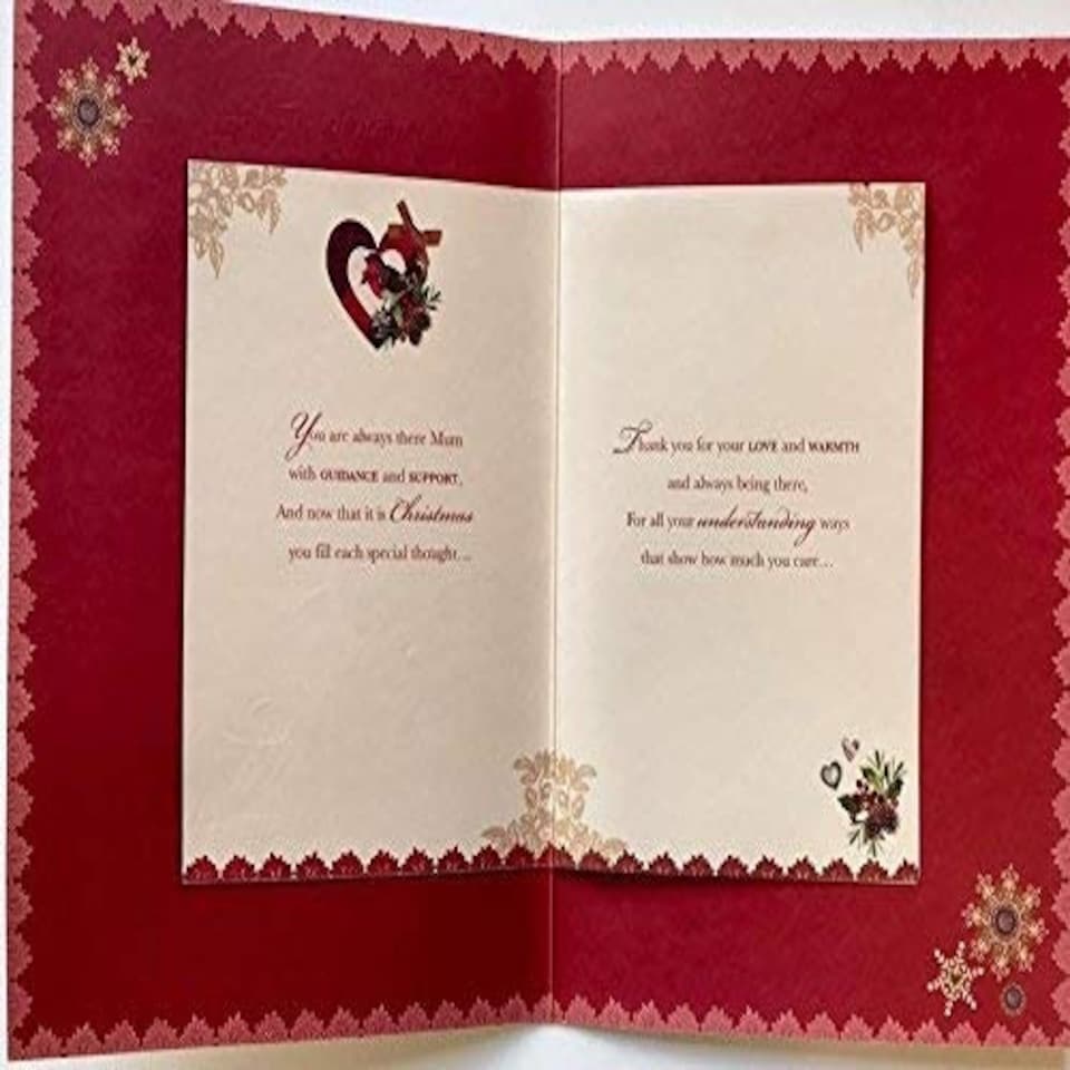 image 1 of Hand Made Luxury Lovely Verse Christmas Greeting Card MUM