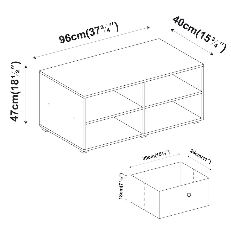 image 1 of Black TV Stand with 2 Drawers | White | White & Sky Blue | 1