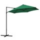 image 1 of Outsunny 2.5M Garden Cantilever Parasol, Offset Roma Patio Umbrella Hanging Sun Shade Canopy Shelter with 360 Rotation and Cross Base, Green