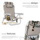 image 3 of Coral aluminum beach chair, foldable with backpack function | Cream | beige | 1