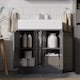 image 2 of Bathroom Sink Cabinet with Full Pedestal | Grey | 14 x 32 x 64 | 1