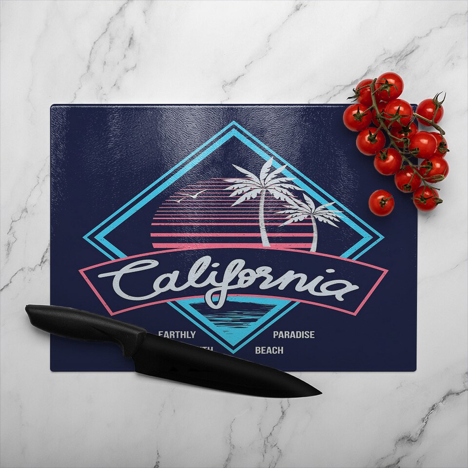 image 1 of Neon California Glass Chopping Board | Multi