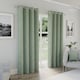 image 2 of Enhanced Living Austin 100% Blackout, Thermal Green Curtains with Eyelet Header (PAIR) - 66x54 inch (168x137cm)