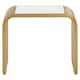 image 1 of Interiors by Premier Matte Gold Slatted End Table, Stylish End Table, Glass Top and Steel Construction Corner Table for Home Gold