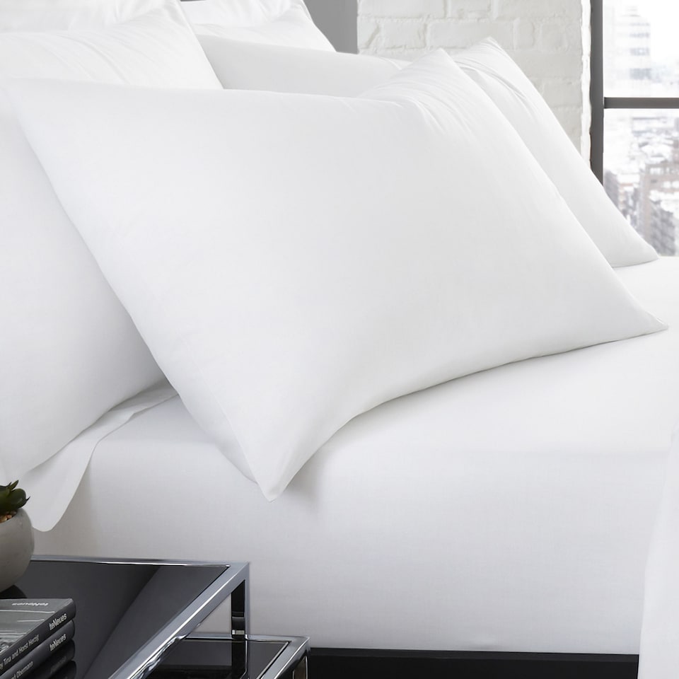 image 1 of Serene Plain Dye Pair of Housewife Pillowcases White