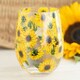 image 3 of Sunflower Print Stemless Glass