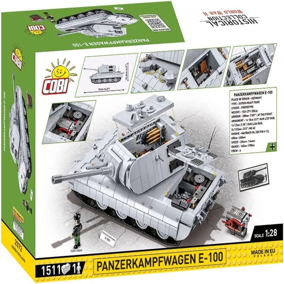 image 1 of Cobi - World War II - Panzer Kampfwagen E- 100 (1511 Pieces)