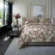 image 3 of Tropical Garden Red 180 Thread Count 100% Cotton Duvet Cover Set with Piped Finish Red | Red | Double