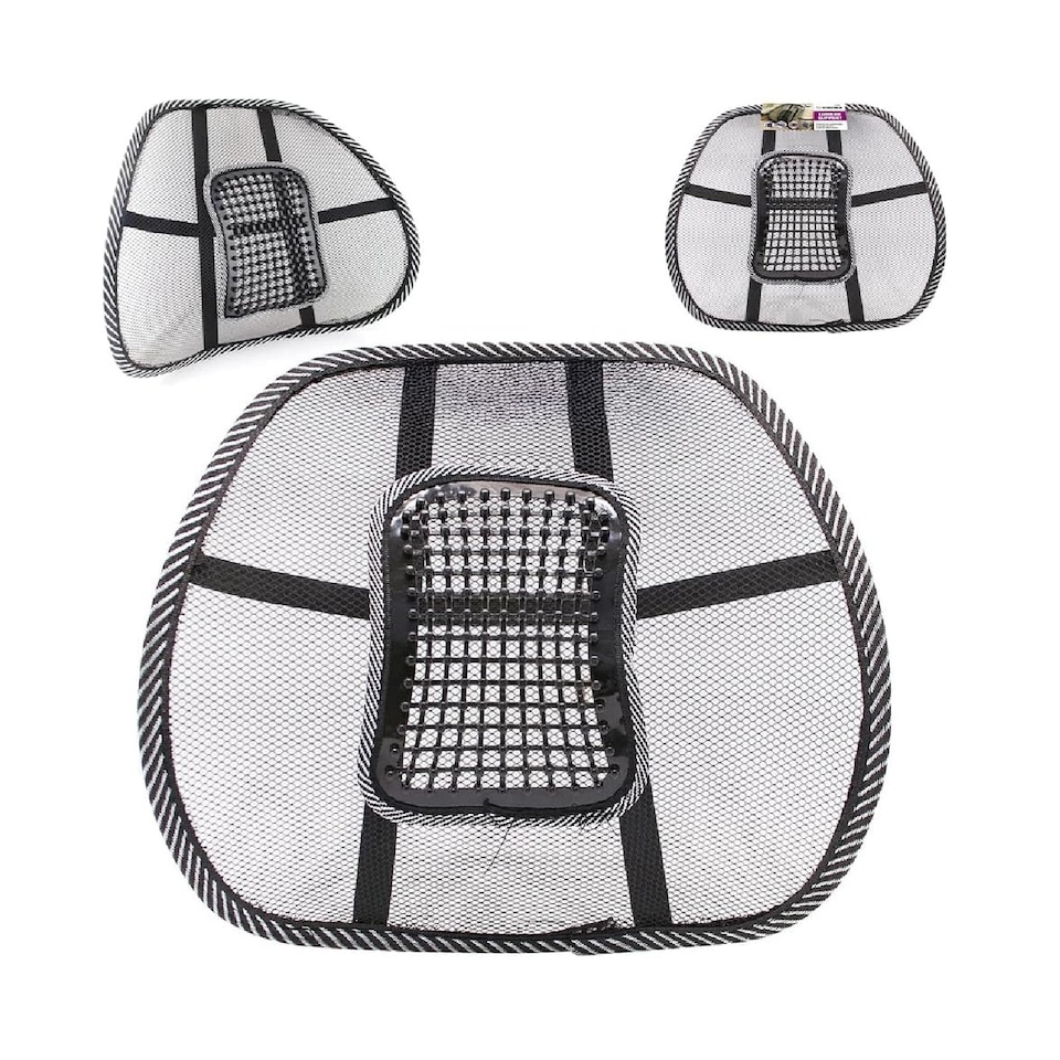 image 1 of Mesh Black Lumbar Cushion Office Spine Support Pain Relief Lower Back