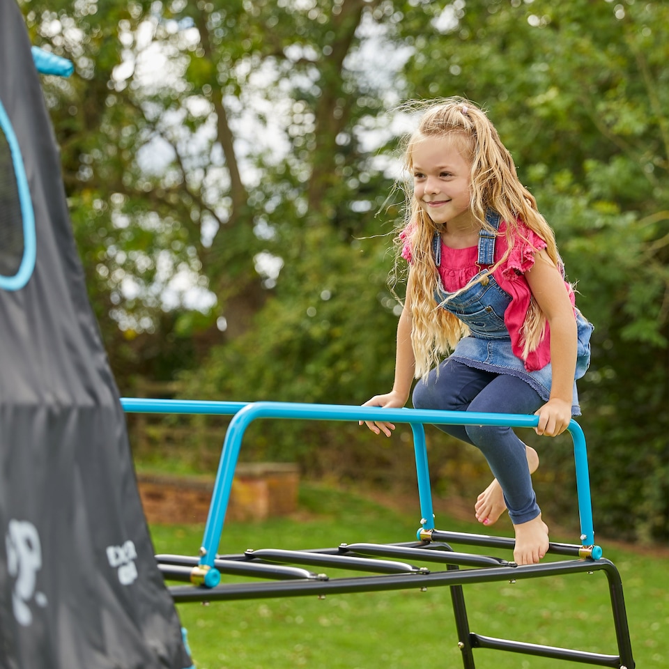 image 1 of TP Explorer Metal Climbing Frame Set with Ripple Slide and Jungle Run Black Edition