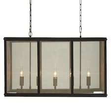 Interiors by Premier Black Finish Wide Pendant Light With Hints of Gold