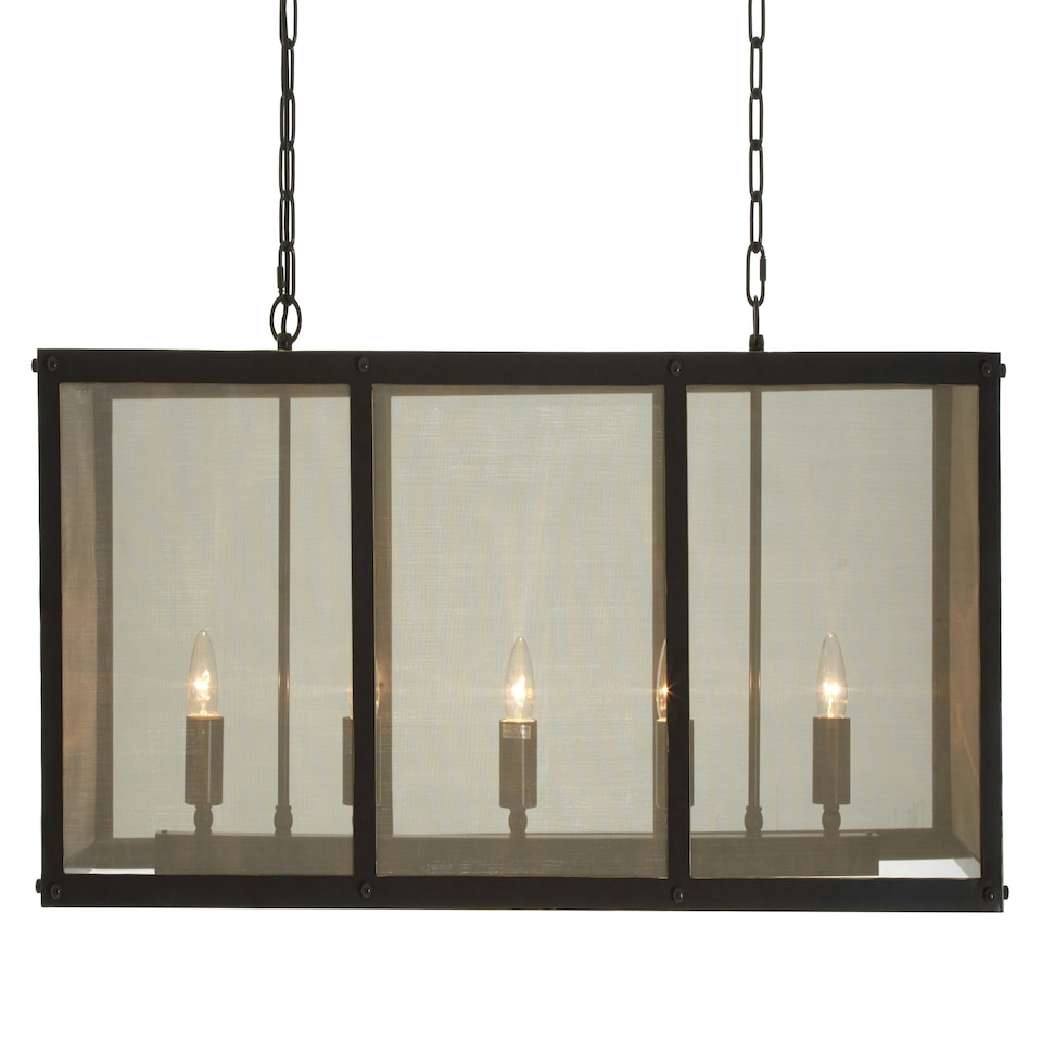 image 1 of Interiors by Premier Black Finish Wide Pendant Light With Hints of Gold