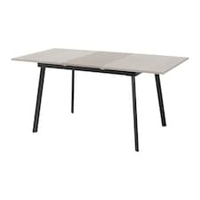 Avery Extending Dining Table - L80 x W160 x H76 cm - Concrete/Grey Oak Effect/Black | Grey