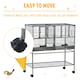 image 5 of PawHut Double Rolling Bird Cage with Removable Metal Tray and Storage Shelf