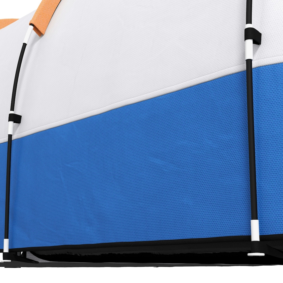 image 1 of Outsunny 2-3 Man Camping Tunnel Tent with Bedroom and Living Room, Orange
