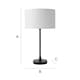 image 7 of ValueLights Maeve White Fabric Drum Lamp Shade Matte Black Bobbin Bobble Table Lamp | Black
