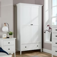 Bellevue 1 Or 2 Door Wardrobe MDF Bedroom Furniture White | White