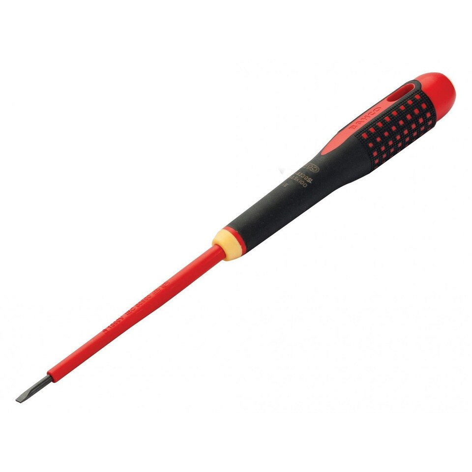 Bahco Ergo Slim Vde Insulated Screwdriver, Slotted - Multi Colour - 3.5 x 100mm