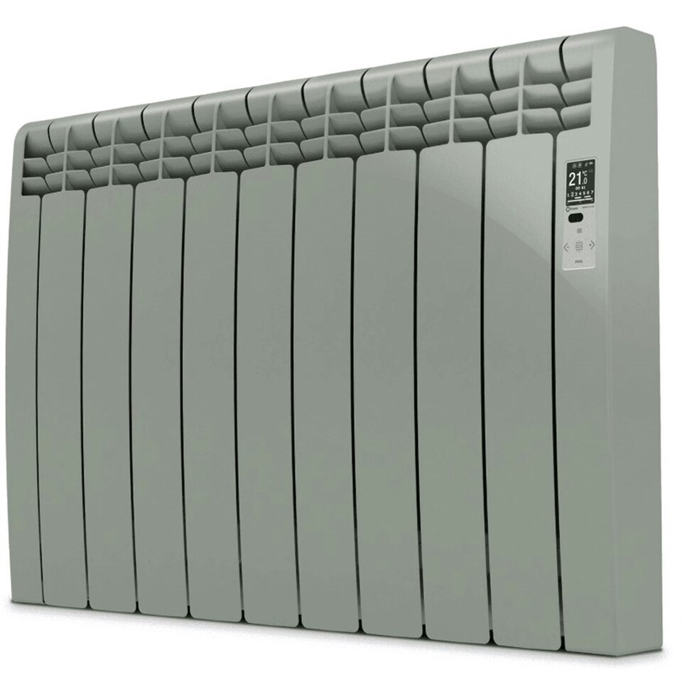 image 1 of 835mm (W) x 585mm (H) - Grey Wi-Fi Electric Oil Filled Radiator (Barcelona) - 990 Watts - Depth 97mm - Heats Up To 9m²