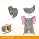 image 7 of HOMCOM Kids Children Rocking Horse Plush Ride on Animal Wooden Riding Traditional Rocker Gift with32 nursery rhymes (Grey Elephant)