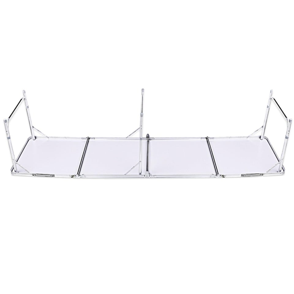 image 1 of 8ft Folding Outdoor Camping Kitchen Extending Work Top Table | White