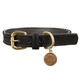 image 2 of Benji & Flo Noble Suede Dog Collar - Black/Gold - XS