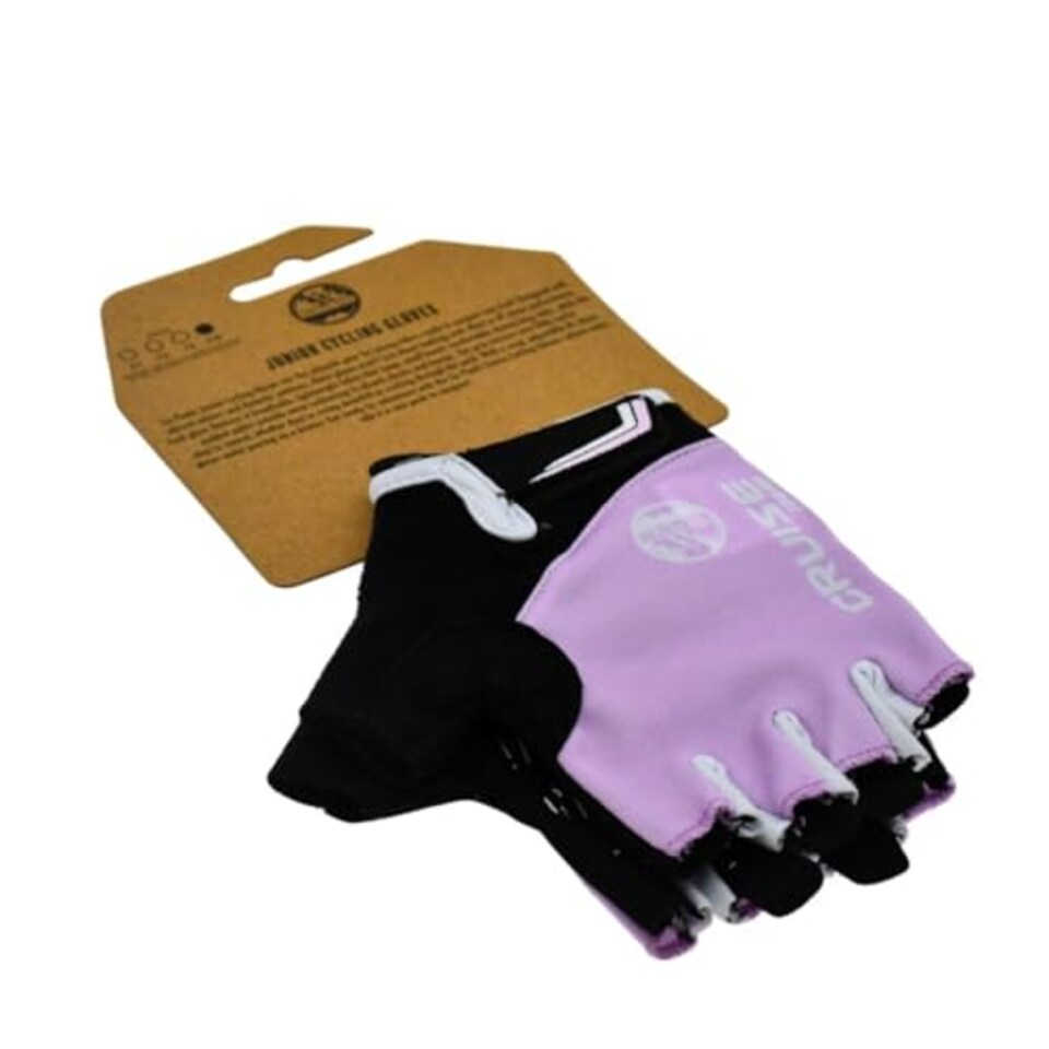 image 1 of Six Peaks Kids Cycling Gloves, Half Finger, Lightweight, Breathable, Padded Anti Slip Biking Glove, Pink, 5-6 Years