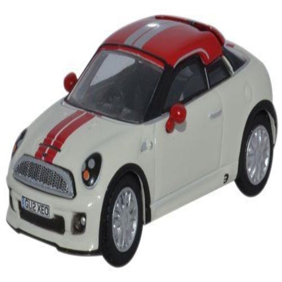 Oxford Diecast Mini Coupe Pepper White/Chilli Red