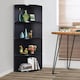 image 8 of HOMCOM 4 Tier Wood Corner Shelf  Unit Freestanding Fan Bookshelf Plants Stand