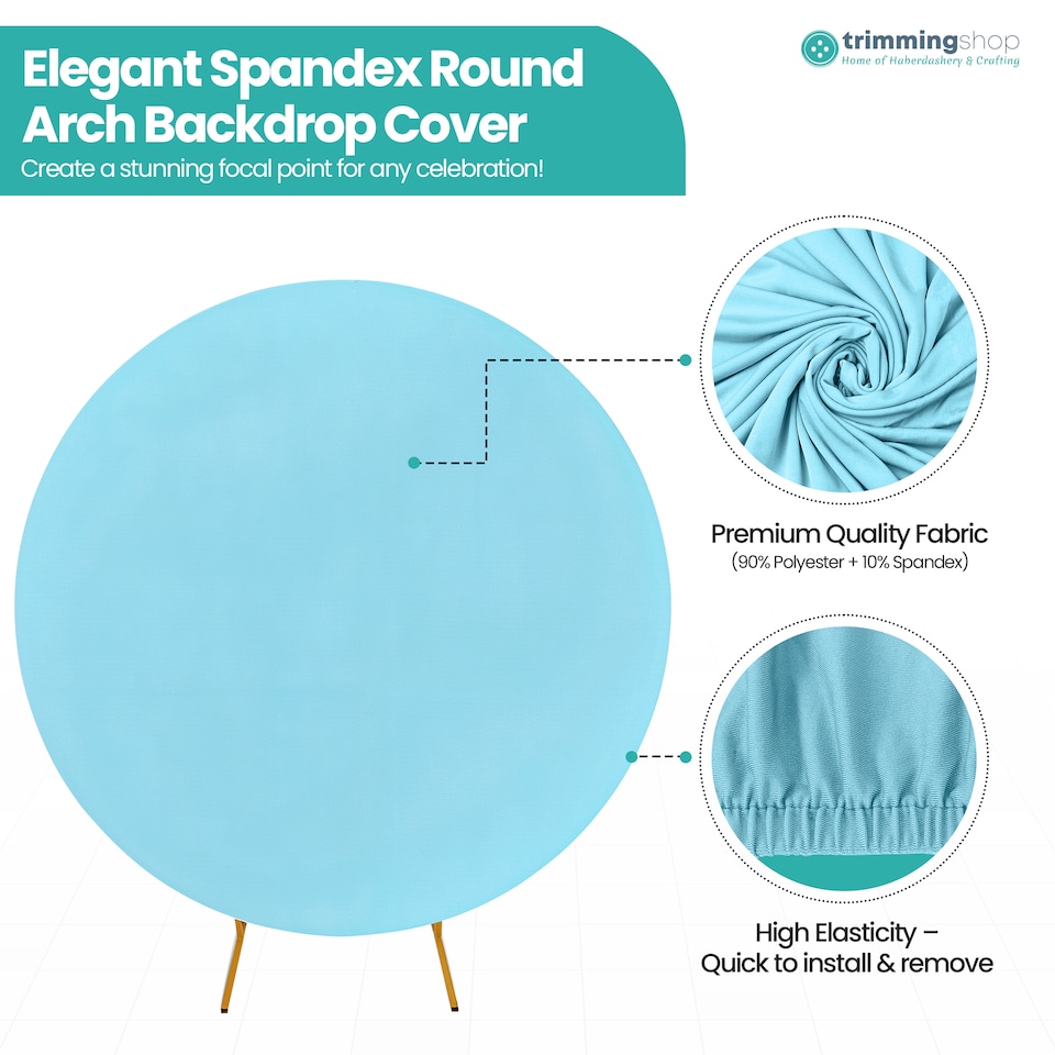 image 1 of 160GSM Baby Blue Round Arch Backdrop Cover - 180cm