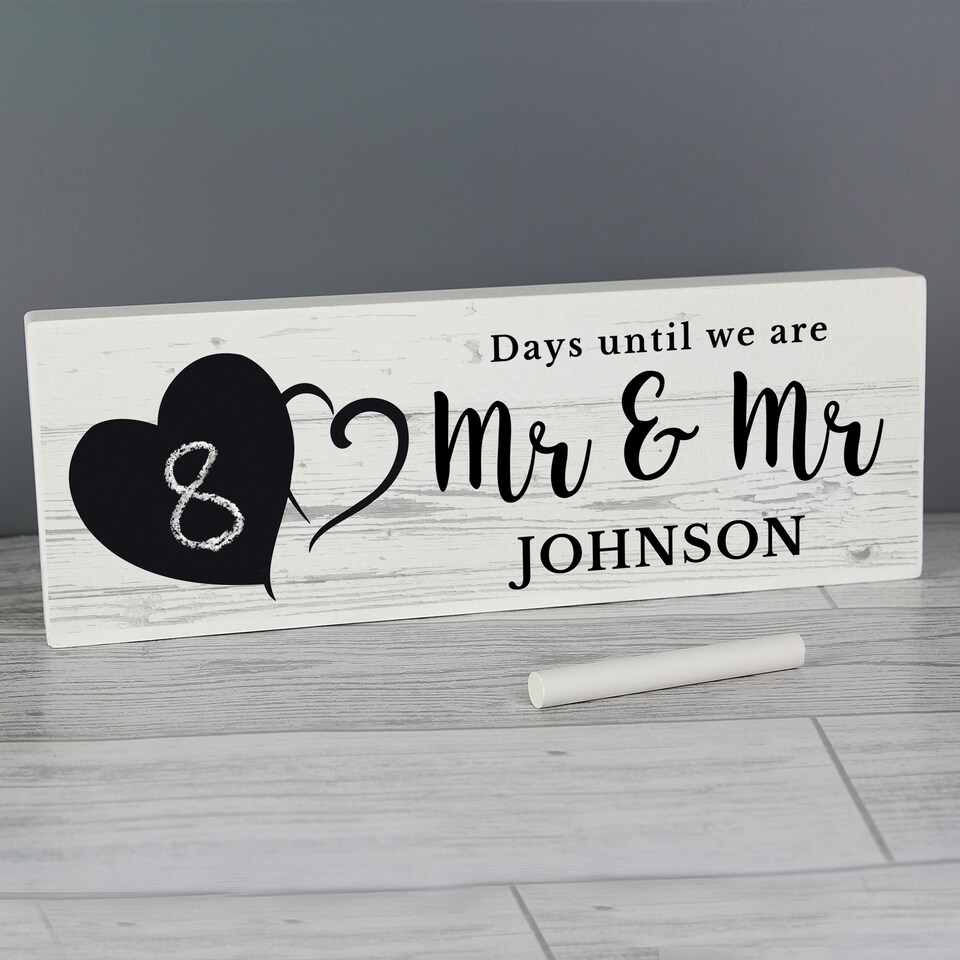 image 1 of Personalised Rustic Chalk Countdown Wooden Mantel Decoration