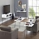 image 5 of Owen Retro End Table in White / Black Legs White | White
