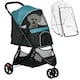 image 6 of PawHut Dog Stroller for XS Dogs, S Dogs, Cats with Rain Cover - Dark Green