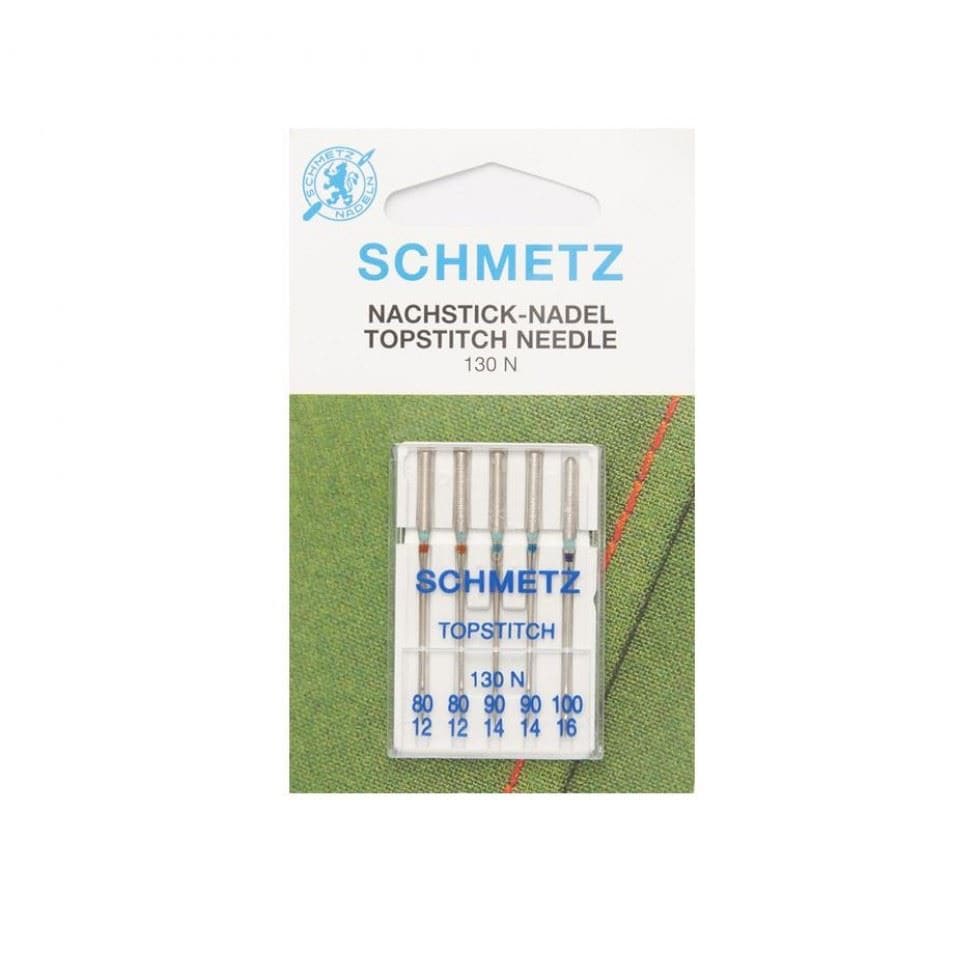 Schmetz Top Stitch Sewing Machine Needles 80-100 for Dressmaking - per pack of 5