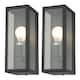 image 1 of Set of 2 Montrose - Black Outdoor Wall Lights | Black | Clear | 2
