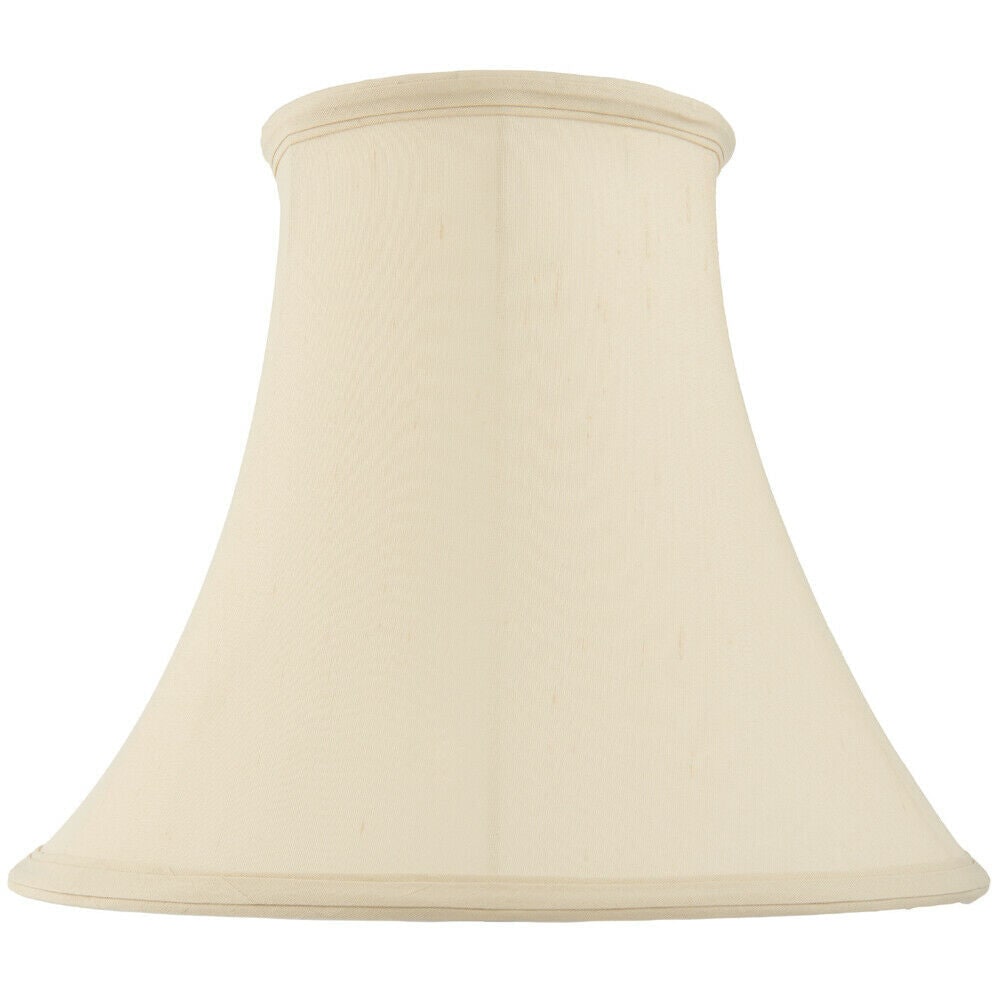 Loops 12" Round Bell Handmade Lamp Shade Cream Fabric Classic Table Light Bulb Cover
